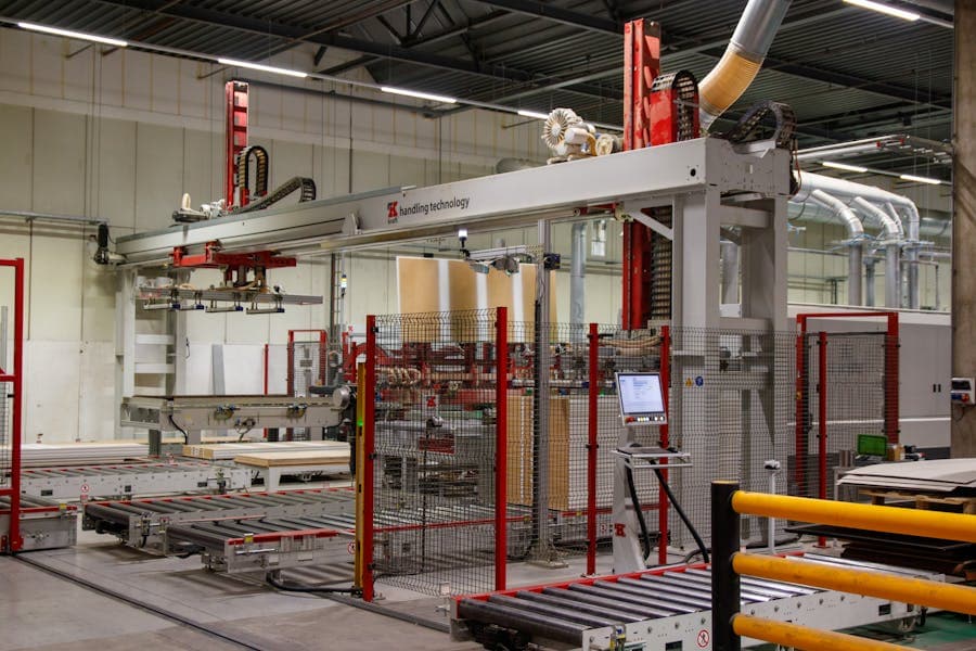 Automated industrial machinery in a modern factory